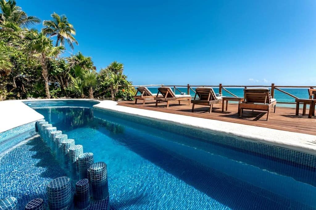 Luxury 5-Br Beachfront Home In Tulum Casa Sofia Gato Kültér fotó
