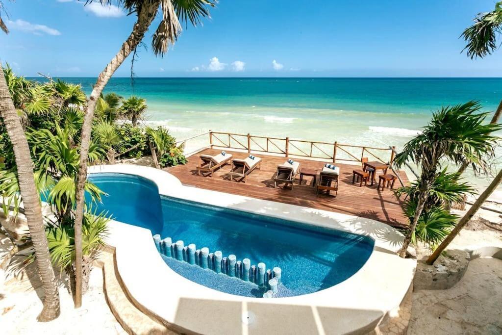 Luxury 5-Br Beachfront Home In Tulum Casa Sofia Gato Kültér fotó